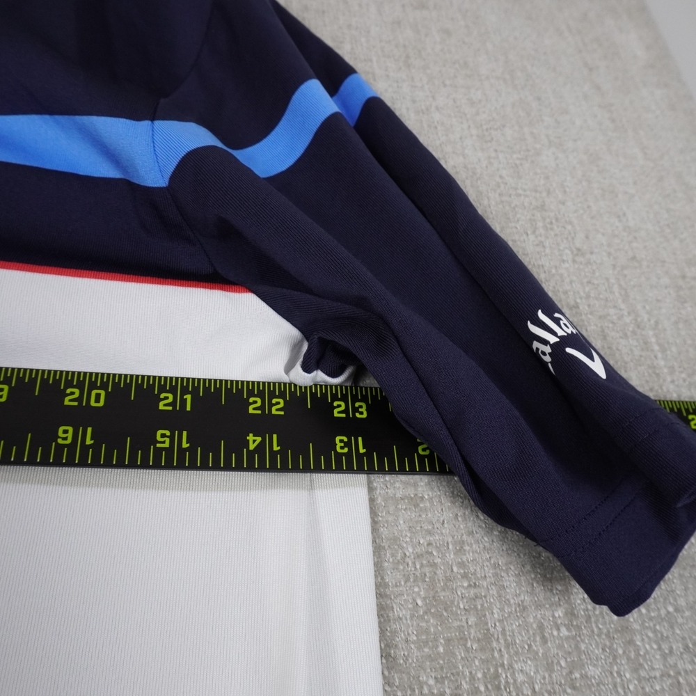 Callaway Opti•Dri Polo Shirt Men's L White Blue Golf Short Sleeve Stretch - Picture 7 of 10